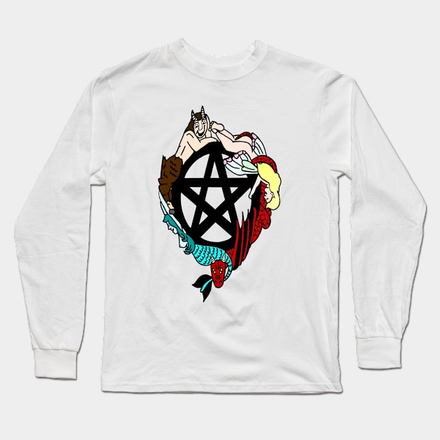 Faerie Pentacle Long Sleeve T-Shirt by imphavok